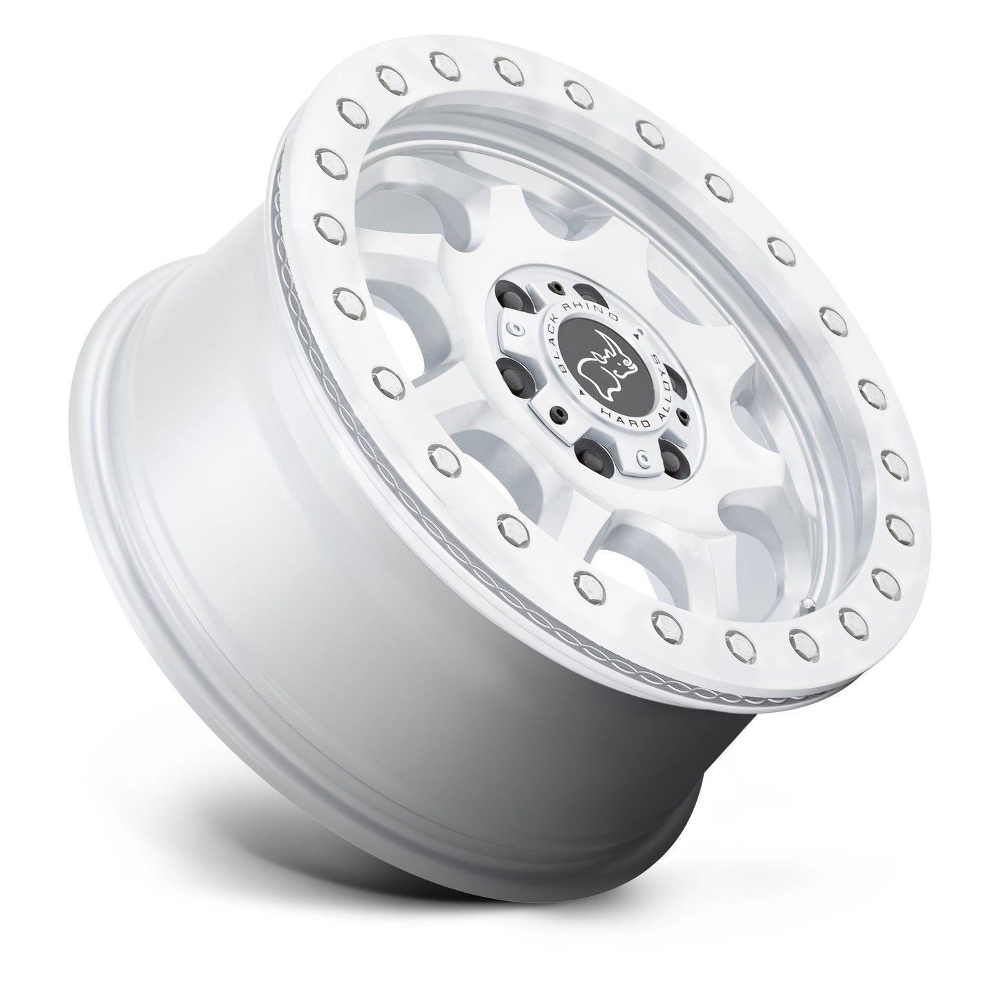 Black Rhino Venture Beadlock Gloss Silver w/ Machined Face