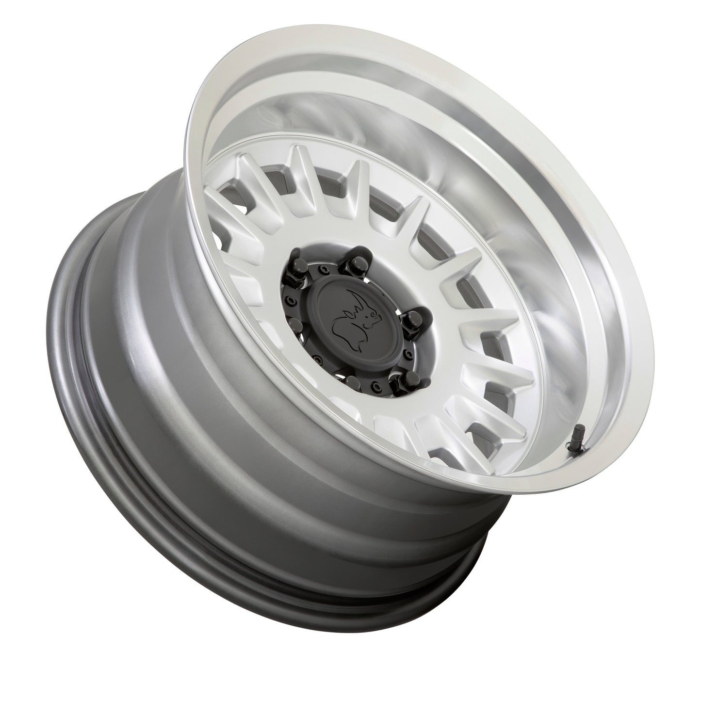 Black Rhino Flow Formed Aliso Gloss Silver w/ Mirror Cut Face & Lip