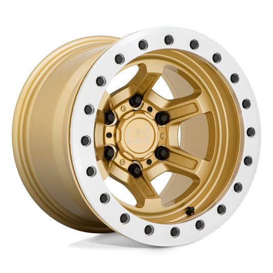 Black Rhino Offshoot Beadlock Gloss Gold w/ Machined Ring